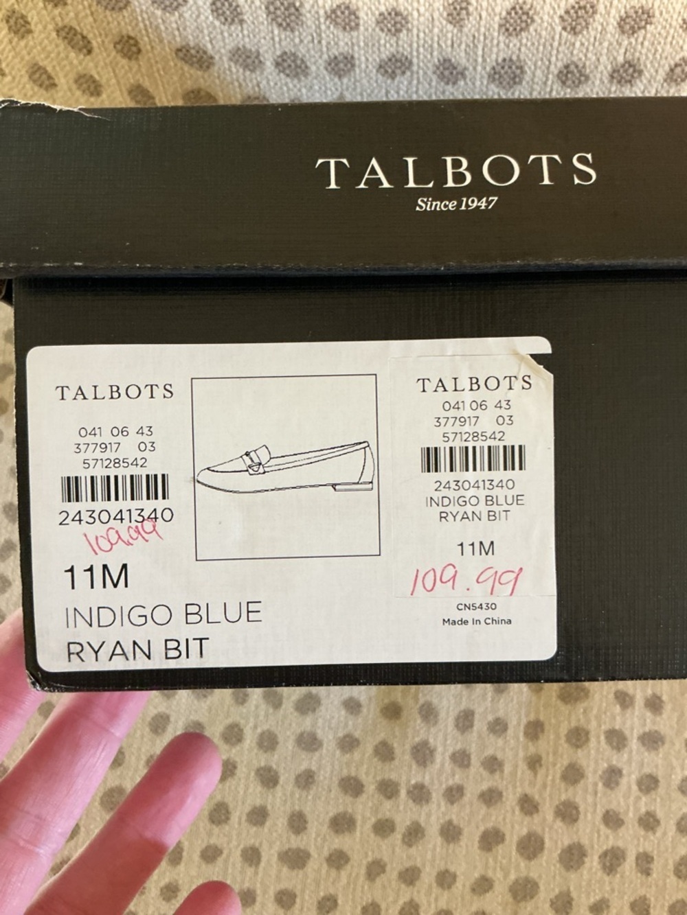 NWTbTalbots Navy Leather Loafers with Gold Bit Detail - Picture 3 of 3